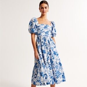 Emerson Poplin Puff Sleeve Midi Dress